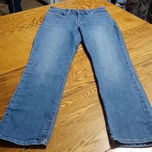 LEE Jeans Women 8 SHORT BLUE Denim Preowned MID RISE STRAIGHT LEG Used Spring